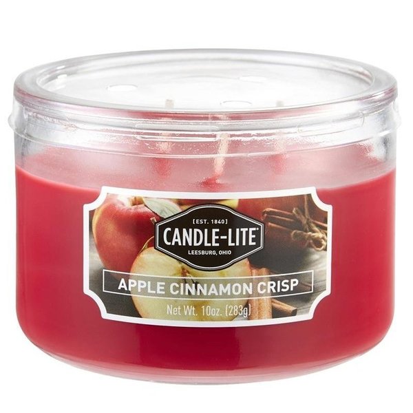 Candle-Lite Scented Candle, Apple Cinnamon Crisp Fragrance, Crimson Candle 1879021